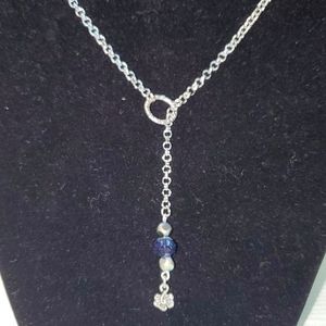 Silver Rolo Lariet Necklace!